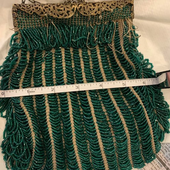 Vintage Green Beaded Cocktail Bag